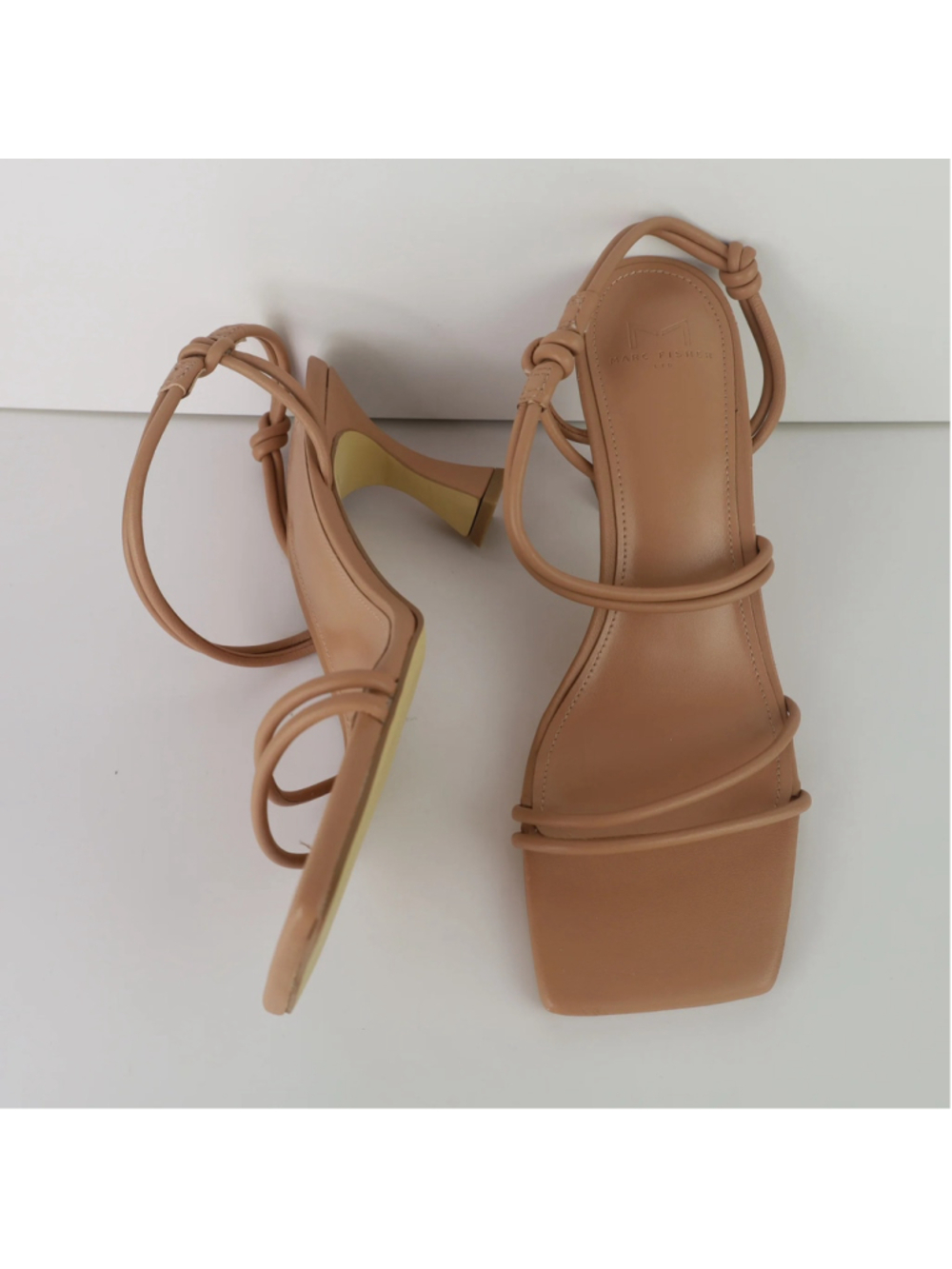 Marc Fisher LTD Davia Sandals 7.5M Medium Natural Strappy Kitten Heel NWD 0479 - Picture 10 of 16